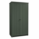 Kétajtós gardróbszekrény, akasztóval, sötétzöld - PROVENCE CHIC