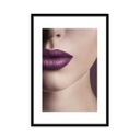 Keretezett falikép, női ajkak, 50x70 cm, burgundi - ROUGE BAISER