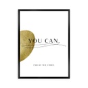 Keretezett falikép, you can felirattal 30x40 cm, arany - YOU CAN