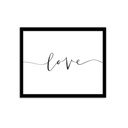 Keretezett falikép, love felirattal, 30x40 cm, fekete - LOVE