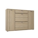 Kétajtós cipősszekrény, fiókkal és 2 rekesszel, sonoma tölgy - AMELIE