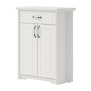 Kétajtós cipősszekrény, fiókkal, fehér - PERCE NEIGE