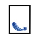 Keretezett falikép, leeső tolldísz, 40x60 cm, kék - PLUMETTE