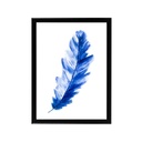Keretezett falikép, tolldísz, 40x60 cm, kék - PLUMETTE