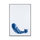 Keretezett falikép, fekvő madártoll, 40x60 cm, kék - PLUMETTE