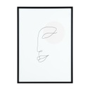 Keretezett poszter, vonalrajz arc, 50x70 cm, fekete-fehér  - ELLE