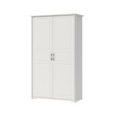 Kétajtós gardróbszekrény, polccokkal és akasztókkal, fehér fenyő - NORDIC