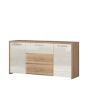 Kétajtós komód, 3 fiókkal, törtfehér-diófa - ALIZE