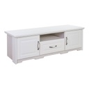 Kétajtós TV állvány, fiókkal, fehér - PERCE NEIGE
