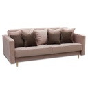 Kétszemélyes kinyitható kanapé tárolóval, mokka-csokoládé - AMOUR