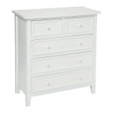 Komód, 5 fiókkal, fehér - CHABADA