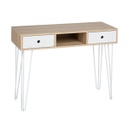 Kocka mintás íróasztal, 2 fiókkal, fehér - BOSTON