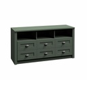 Komód, 6 fiókkal, sötétzöld - PROVENCE CHIC