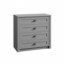 Komód, 4 fiókkal, szürke - PROVENCE CHARME