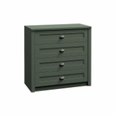 Komód, 4 fiókkal, sötétzöld - PROVENCE CHIC