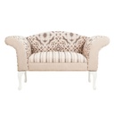 Klasszikus kanapé, faragott fehér lábbal, krémszínű - JULIETTE