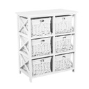 Komód 6 fonott kosárral - WHITE ANGEL