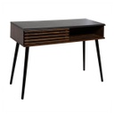 Konzolasztal, polccal, diófa-fekete - ETHNIQUE