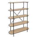 Könyvespolc, 5 lekerekített polccal, császárfa - MARS