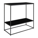 Konzolasztal, polccal, fekete - BITUME NOIR