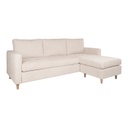 Kordbársony sarok ülőgarnitúra, fa lábakkal, krémszínű - STREET ART