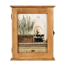 Kulcstartó szekrény széles csendélet mintával, világosbarna - NATURE MORTE