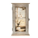 Kulcstartó szekrény keskeny fehér amarilisz mintával, szürke - WHITE FLOWER