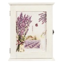 Kulcstartó szekrény széles levendulacsokor mintával fehér - PROVENCE