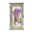 Kulcstartó szekrény keskeny levendulacsokor mintával, szürke - LAVANDE