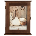 Kulcstartó szekrény széles csendélet mintával sötétbarna - NATURE MORTE