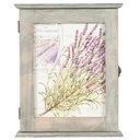 Kulcstartó szekrény széles levendulaág mintával szürke - FLEUR DE LAVANDE