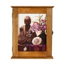 Kulcstartó szekrény széles Buddha mintával, világosbarna - ZEN