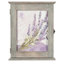 Kulcstartó szekrény széles levendulaág mintával szürke - LAVANDE
