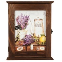 Kulcstartó szekrény széles levendula mintával sötétbarna - LAVANDE