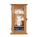 Kulcstartó szekrény keskeny nárcisz mintával,világosbarna - FLEURS BLANCHES