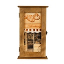 Kulcstartó szekrény keskeny pékség mintával, világosbarna - BOULANGERIE