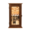 Kulcstartó szekrény keskeny pékség mintával, sötétbarna - BOULANGERIE