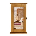 Kulcstartó szekrény keskeny csentélet mintával, világosbarna - BAROQUE