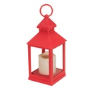 Lámpás LED gyertyával málnapiros - BOHEMIAN NIGHTS