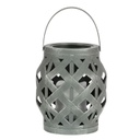 Lámpás LED gyertyával, szürke - CROISILLON