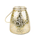Leopárd mintás üveg mécsestartó lámpás, arany - SAUVAGE
