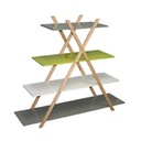 Létrapolc, 4 polccal, szürke-világoszöld - KHEOPS