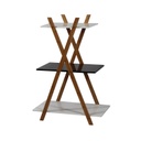 Létrapolc, 3 polccal, fekete-fehér - MIKERINOS