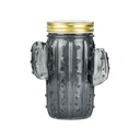 LED-es kaktusz formájú üveg, fekete - CACTUSSEAU