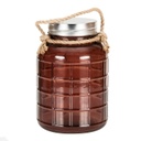 LED-es nagy üveg dekoráció kötéllel, barna - CANDLELIGHT