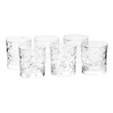 Levél mintás kristálypohár szett, 6 db, 330 ml, átlátszó - PURE