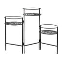 Levélmintás virágállvány szett, 3 részes, fekete  - TARZAN