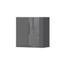 Magasfényű faliszekrény, 1 polccal, antracit-diófa - BISE