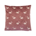 Majom mintás díszpárna, 40x40 cm, púderrózsaszín - OUISTITI