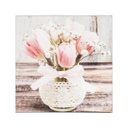 MDF Falikép 30x30 cm tulipán csokor - SHABBY